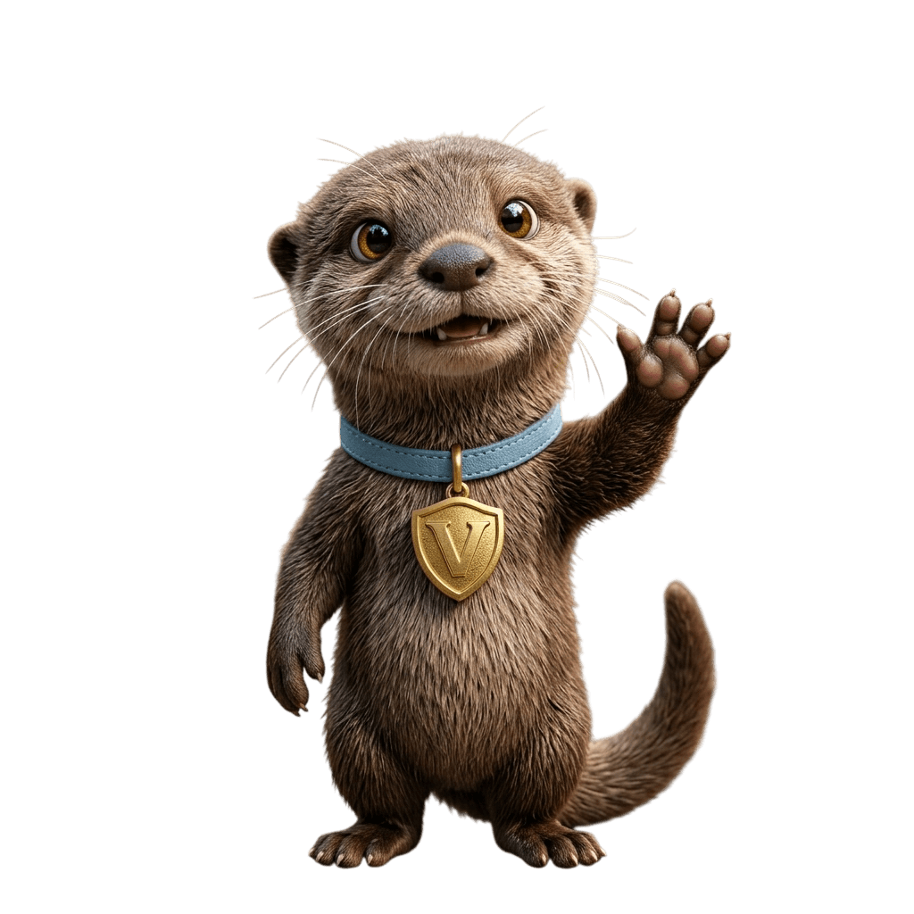 Vollia AI mascote — lontra (wave)